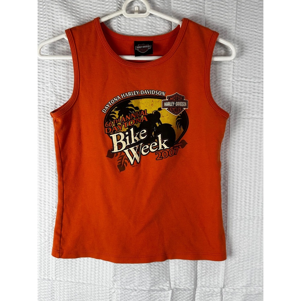 Harley Davidson Girls Women MEDIUM Tank Top 66th Annual BikeWeek Daytona 2007